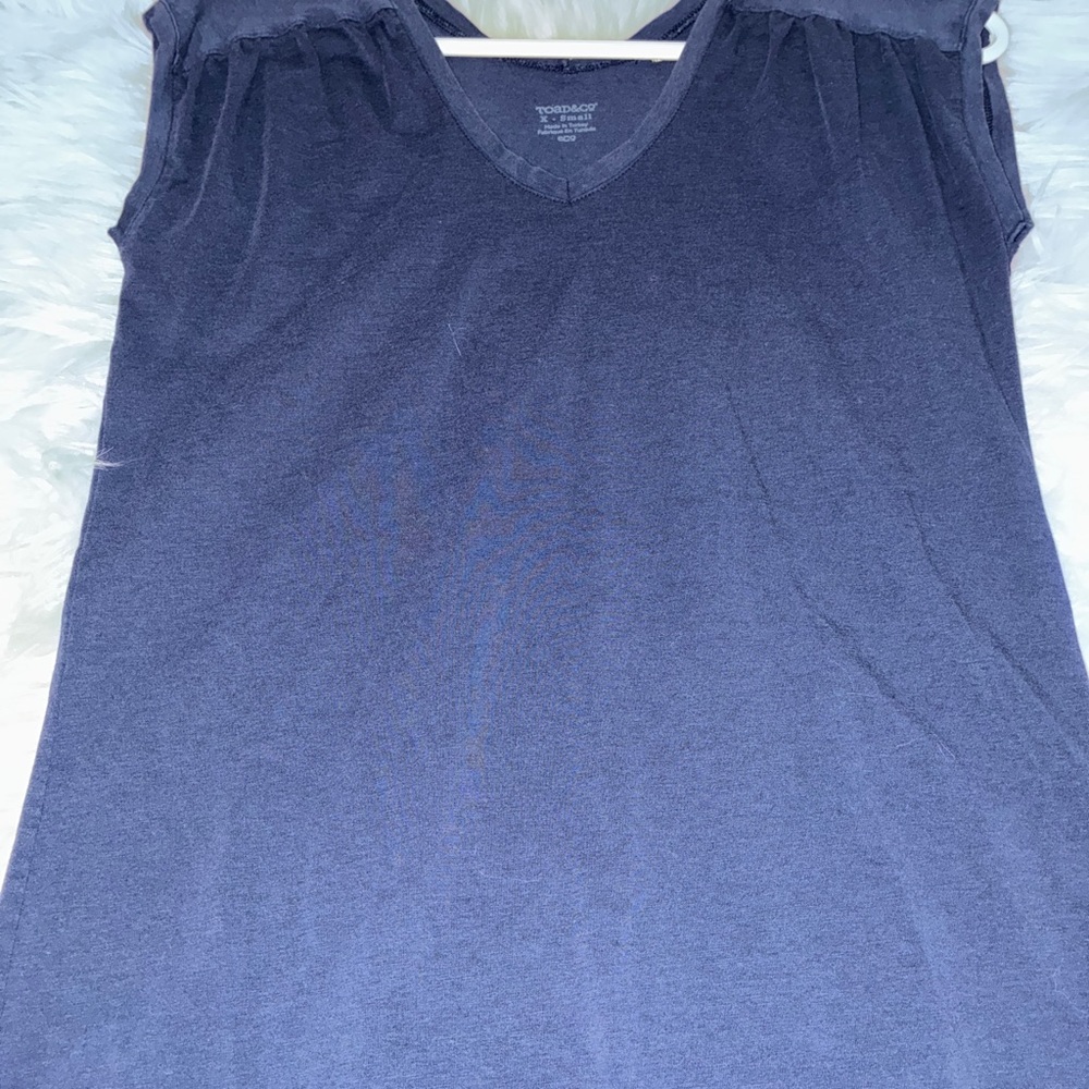 Toad & Co Women's Navy V-Neck Top Sz XS